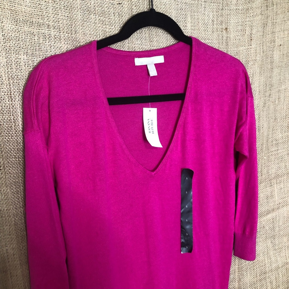 Banana Republic Pink Sweater SZ S Solid Fall - Picture 2 of 5